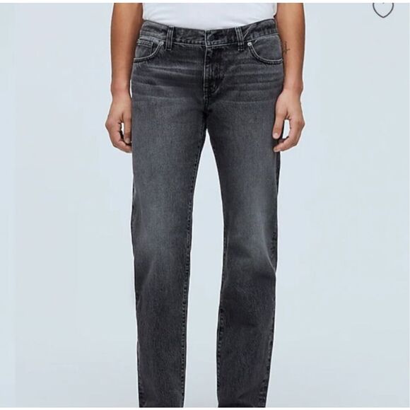 Madewell black gray wash 90’s low rise straight jeans size 27 - Picture 1 of 8